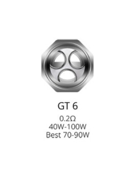 Résistance GT6 Core 0.2ohm (50-130W) - 1 pack (3pcs)
